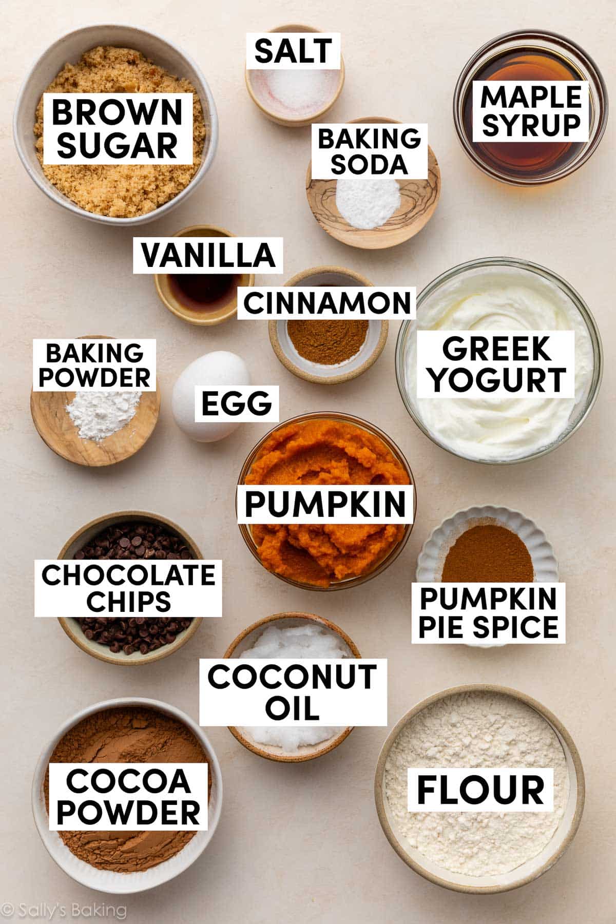 various ingredients in bowls.