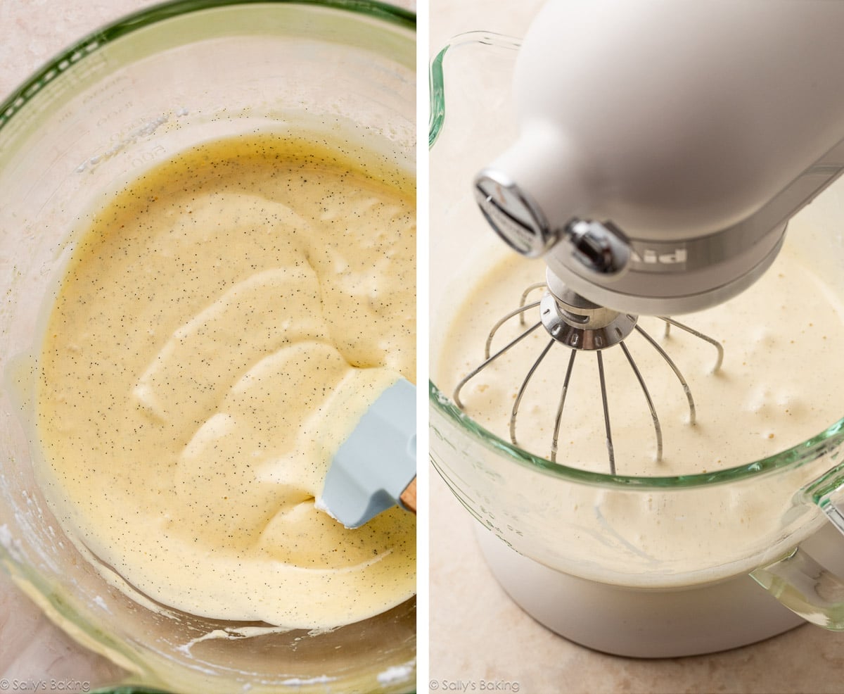 egg yolks whipped and shown again in stand mixer.
