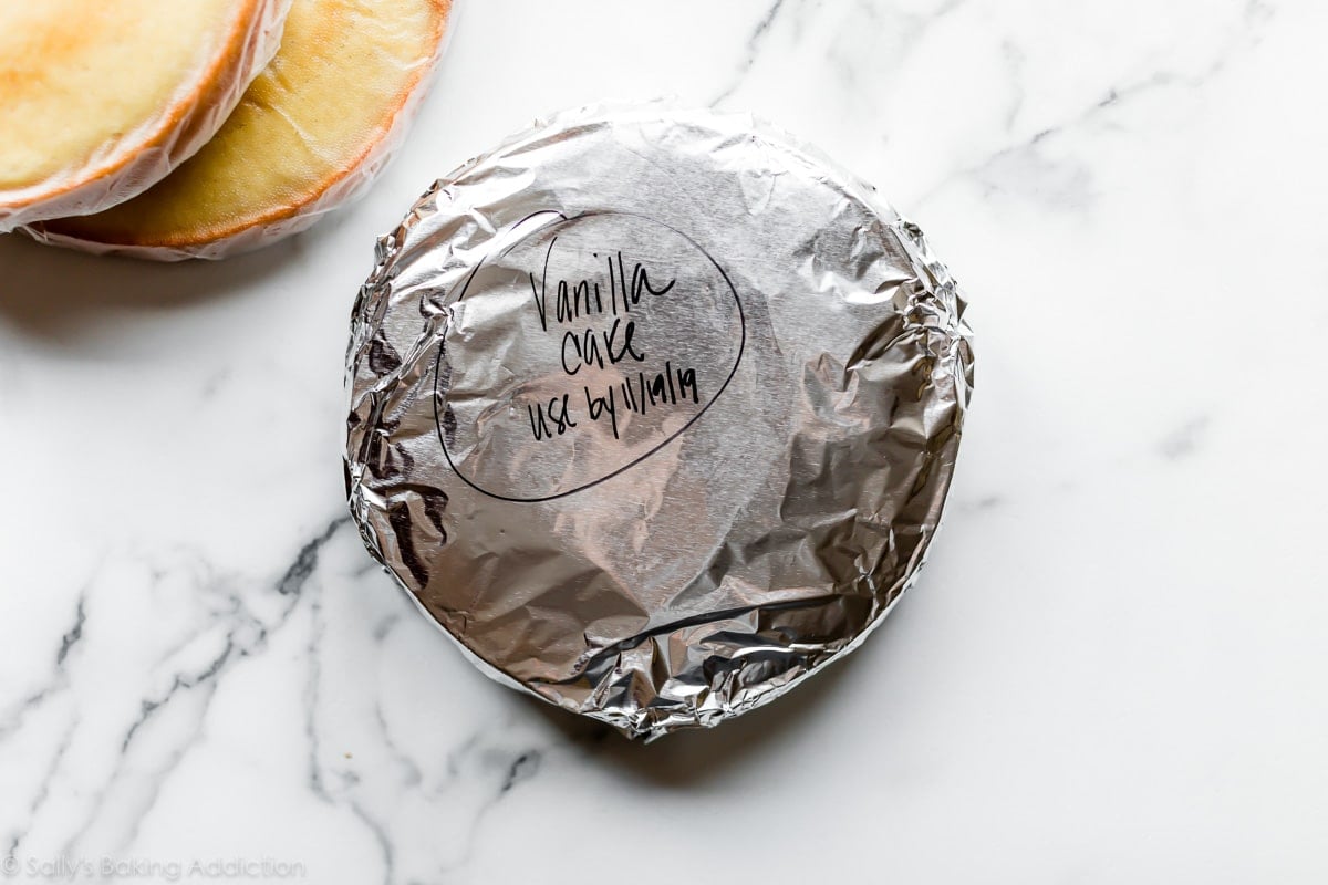 wrapped cake for freezer