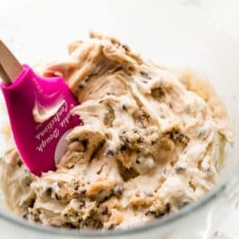 cookie dough buttercream frosting in a bowl