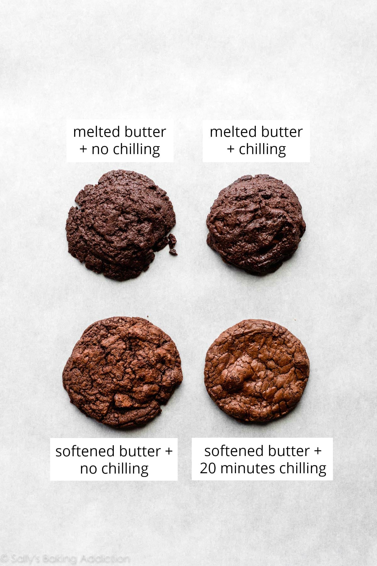 4 brownie cookies from test batches