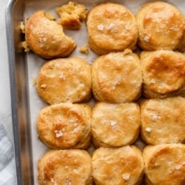 cornbread biscuits with sea salt.