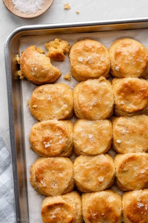 cornbread biscuits with sea salt.