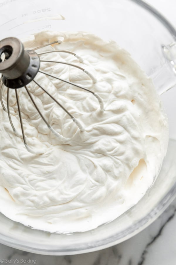 homemade whipped cream in bowl.