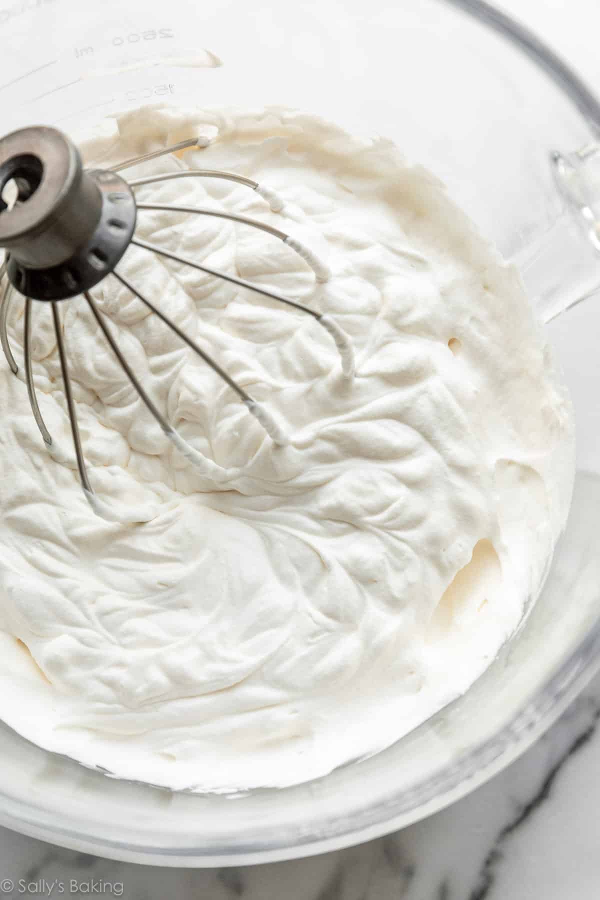 homemade whipped cream in bowl.