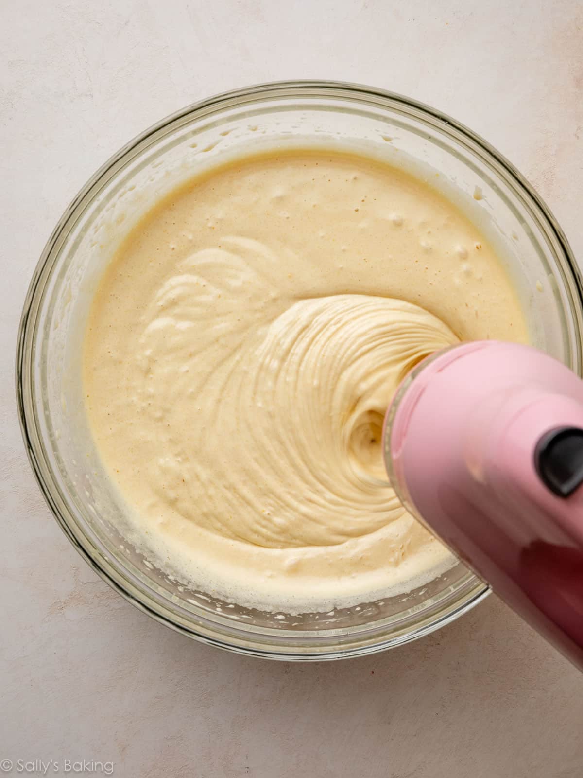 whipped eggs and sugars.