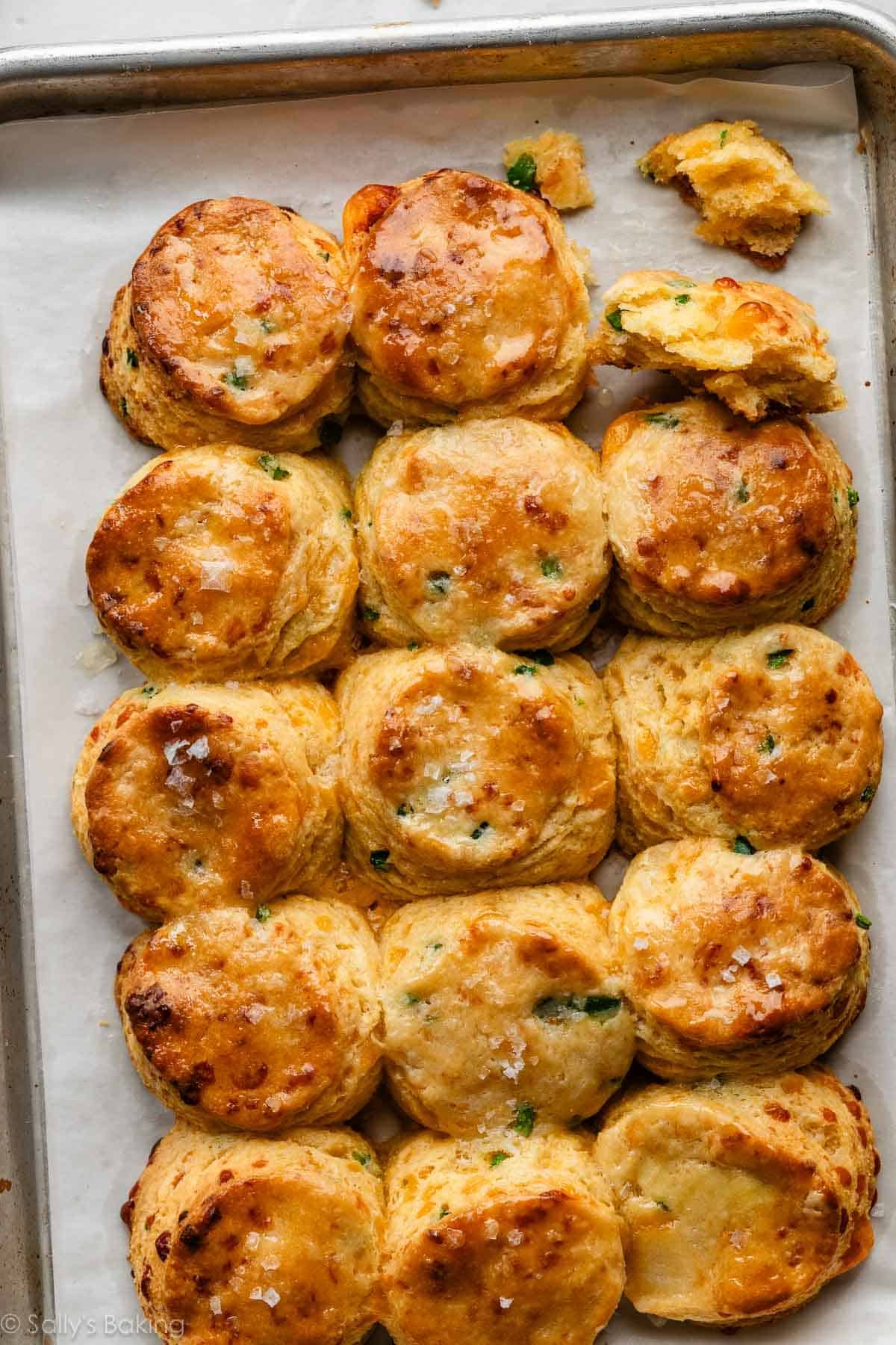 jalapeño cheddar cornbread biscuits with sea salt.