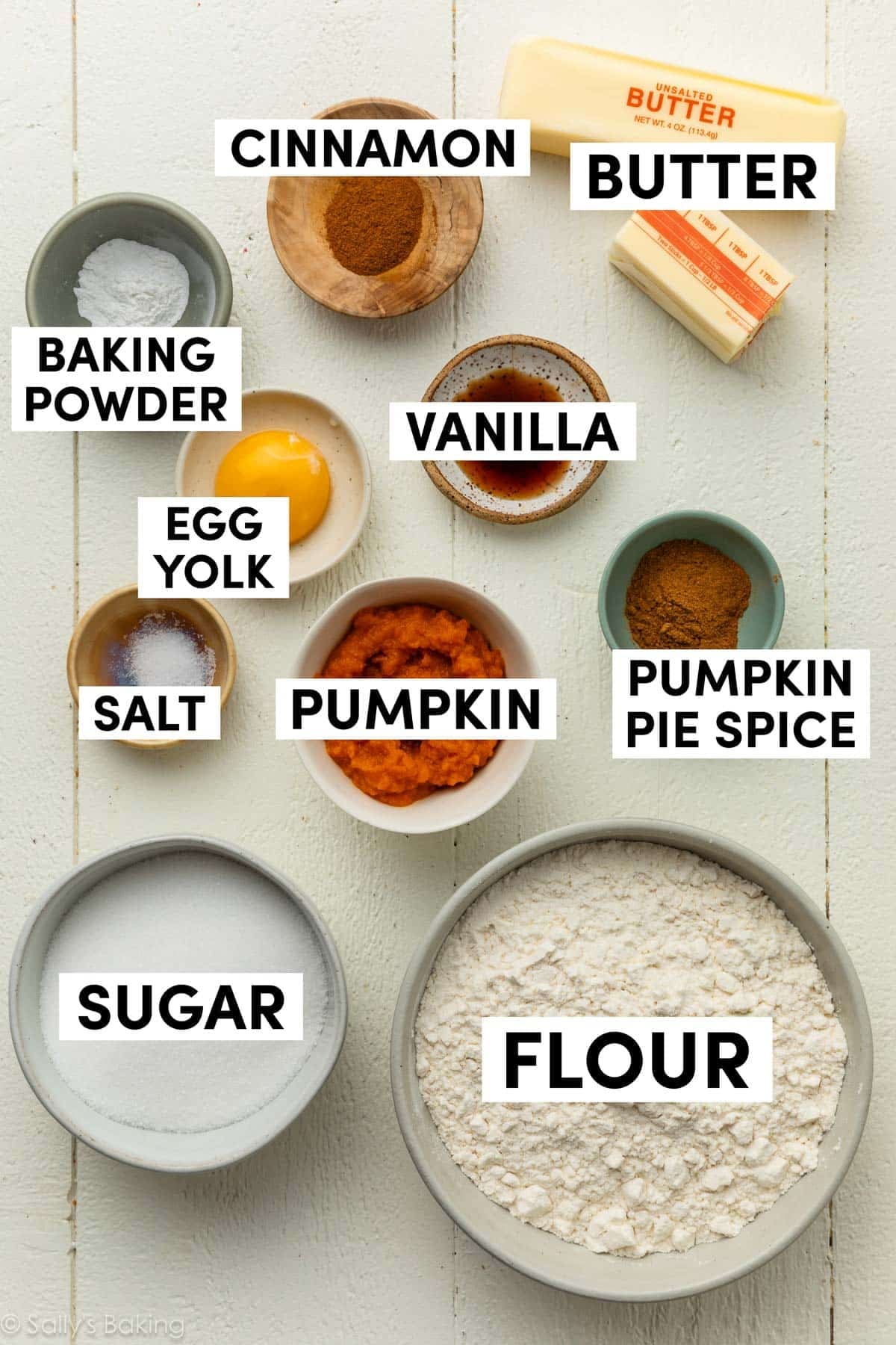 ingredients in bowls.